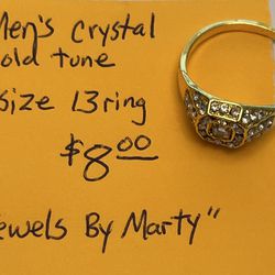 Men’s Crystal Gold Tone Ring