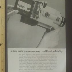 1966 Kodak Instamatic M6 Movie Camera Black And White Ad Collectible Vintage Advertisement