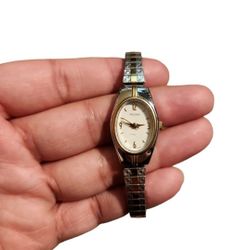 Vintage Pulsar Gold Silver Japan Mvmt Water Resistant 1N01-X057 Stretchy Watch