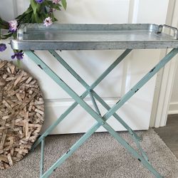 Folding metal and galvanized top table