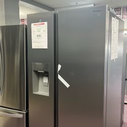 Refrigerator Side By Side Stainless Steel 36” New 1 Year Warranty 