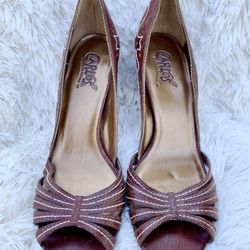 Carlos Santana red/brown detailed high heels