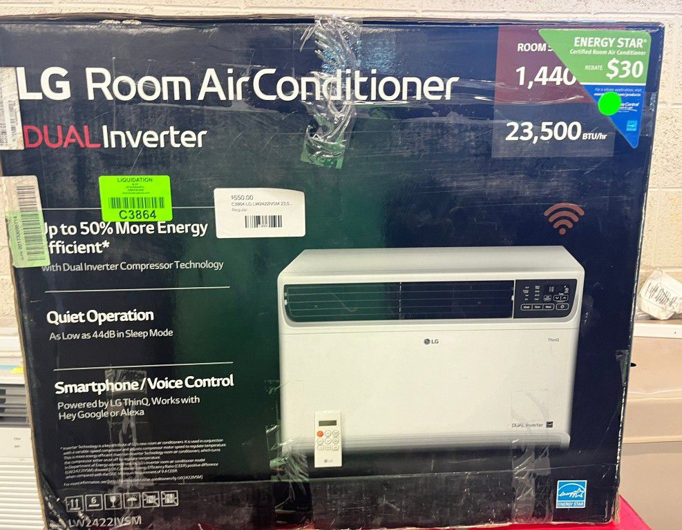 LG LW2422IVSM 23,500 BTU Window Air Conditioner