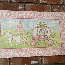 Canvas Art For Girls Bedroom, Owls Or Horse And Carriage Princess