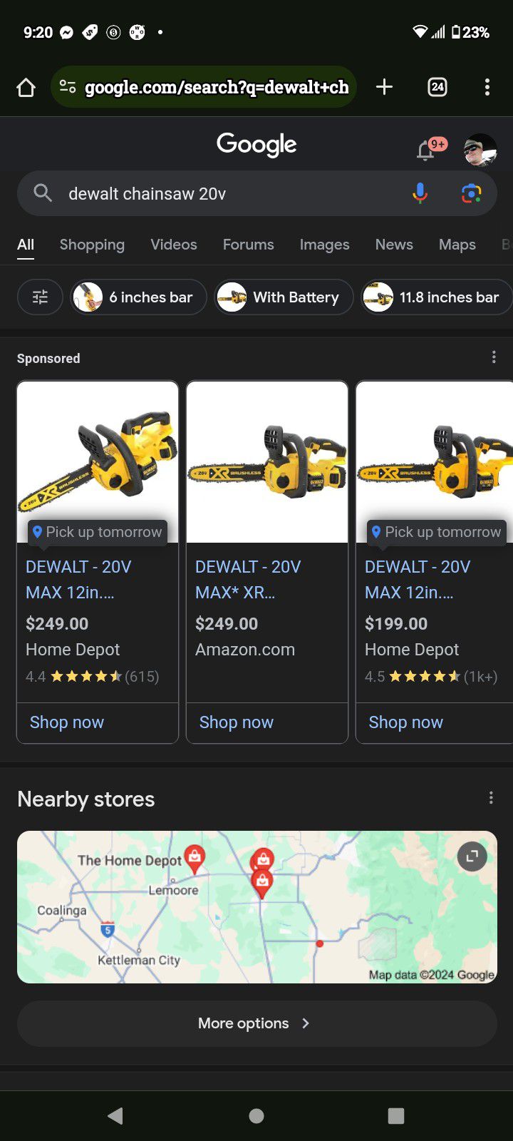 DeWalt Chainsaw 20 V XR 