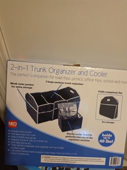 Brand New NEO 2-in-1 Car Trunk Organizer with Removable Insulated Cooler