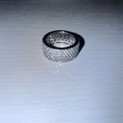 7ctw Moissanite Ring | Size 8 | 925 Sterling Silver Pave Band | Heavy Shine