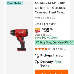 Milwaukee M1 18 Compact Heat Gun