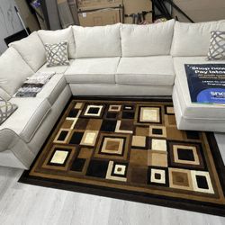 WHITE U-SHAPED SECTIONAL SALE
