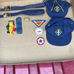 Vintage Cub Scouts caps, belts, patches, & accessories