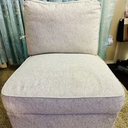 Armless Accent Chair - Light Gray Fabric - Pickup Only!