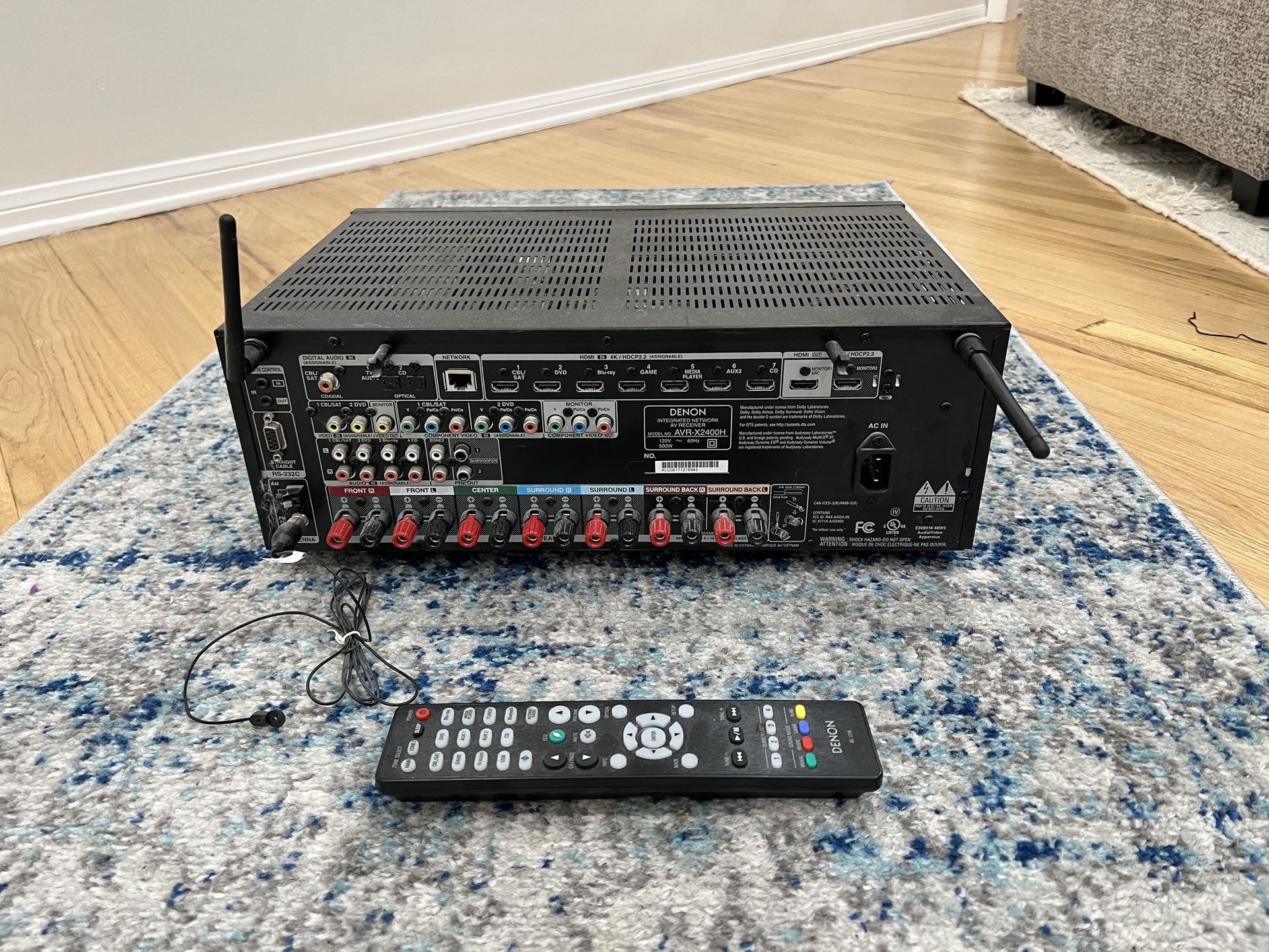 Denon AVR-X2400H Receiver. Mint Condition