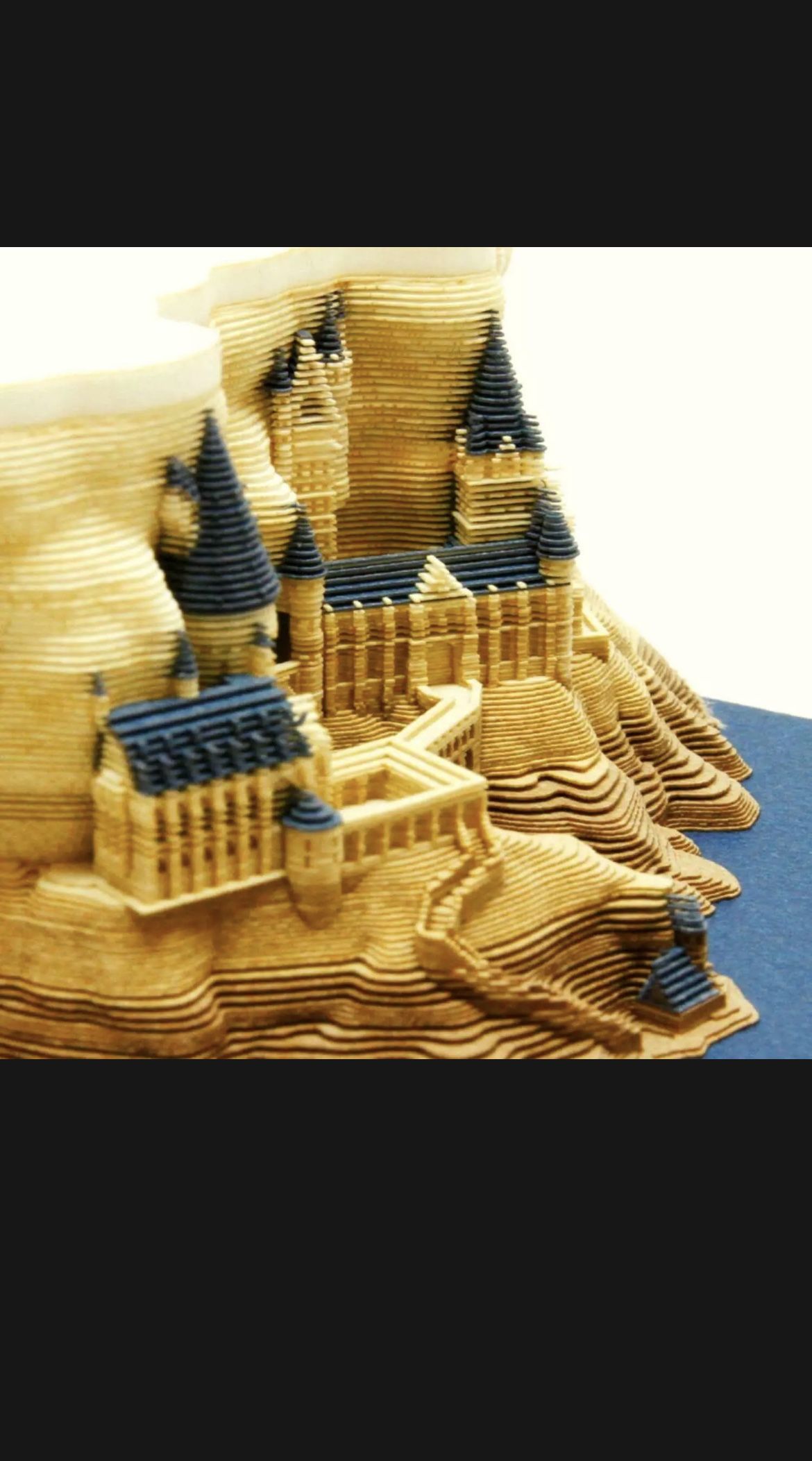 3D Paper Carving Art Hogwarts Castle Note Paper Art Building