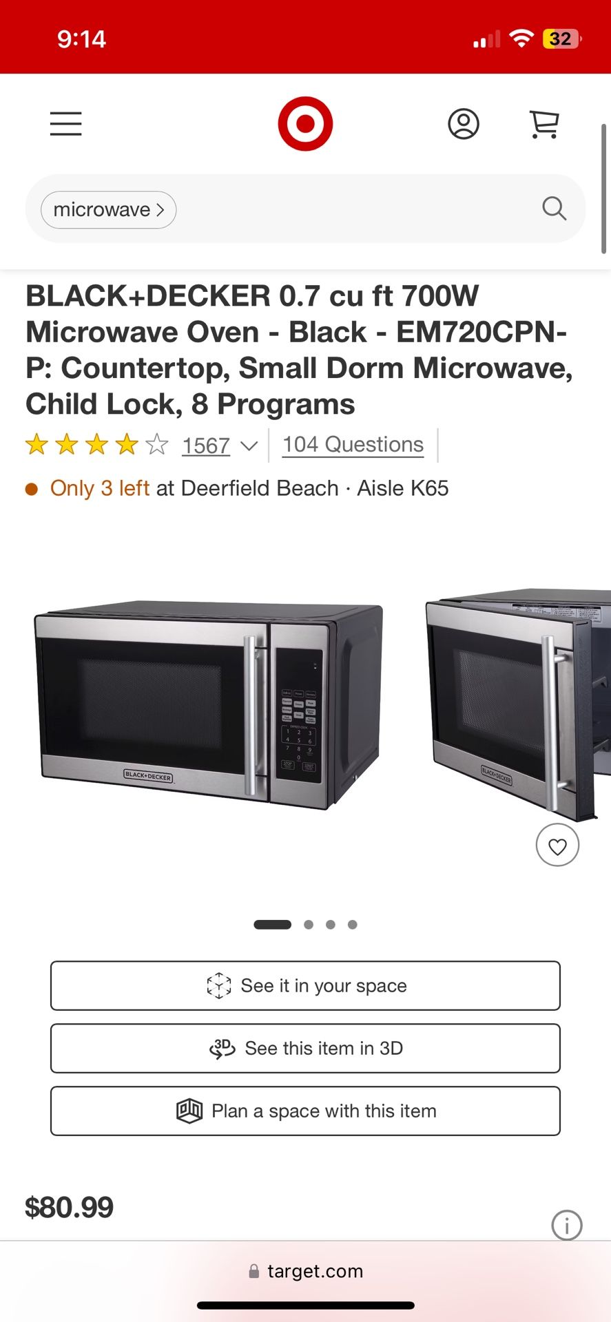 Black & Decker Microwave.