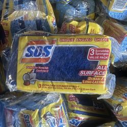 SOS 3 Pack Extra Thick Dish Sponge Brand New In Box