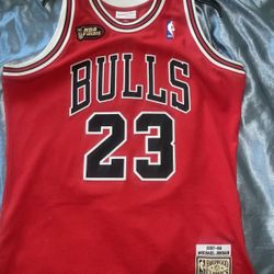 Authentic Micheal Jordan Bulls Finals Jersey Size Large