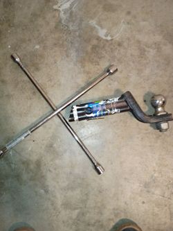 Cross Lug Wrench and Trailer Hitch Ball Mount