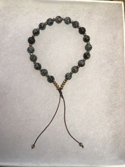 Snow flake obsidian bracelet