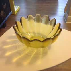 Lotus 14 Petal Glass Bowl - Vintage Retro Mid Century Modern