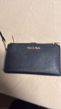 Michael Kors Navy Blue Leather Wristlet
