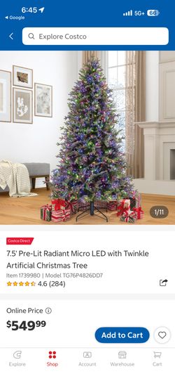 7.5' Pre-Lit Radiant Micro LED with Twinkle Artificial Christmas Tree
