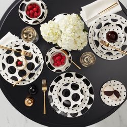 Kate Spade On The Dot 12 Piece Polka Dot Dinnerware Set New In Box 