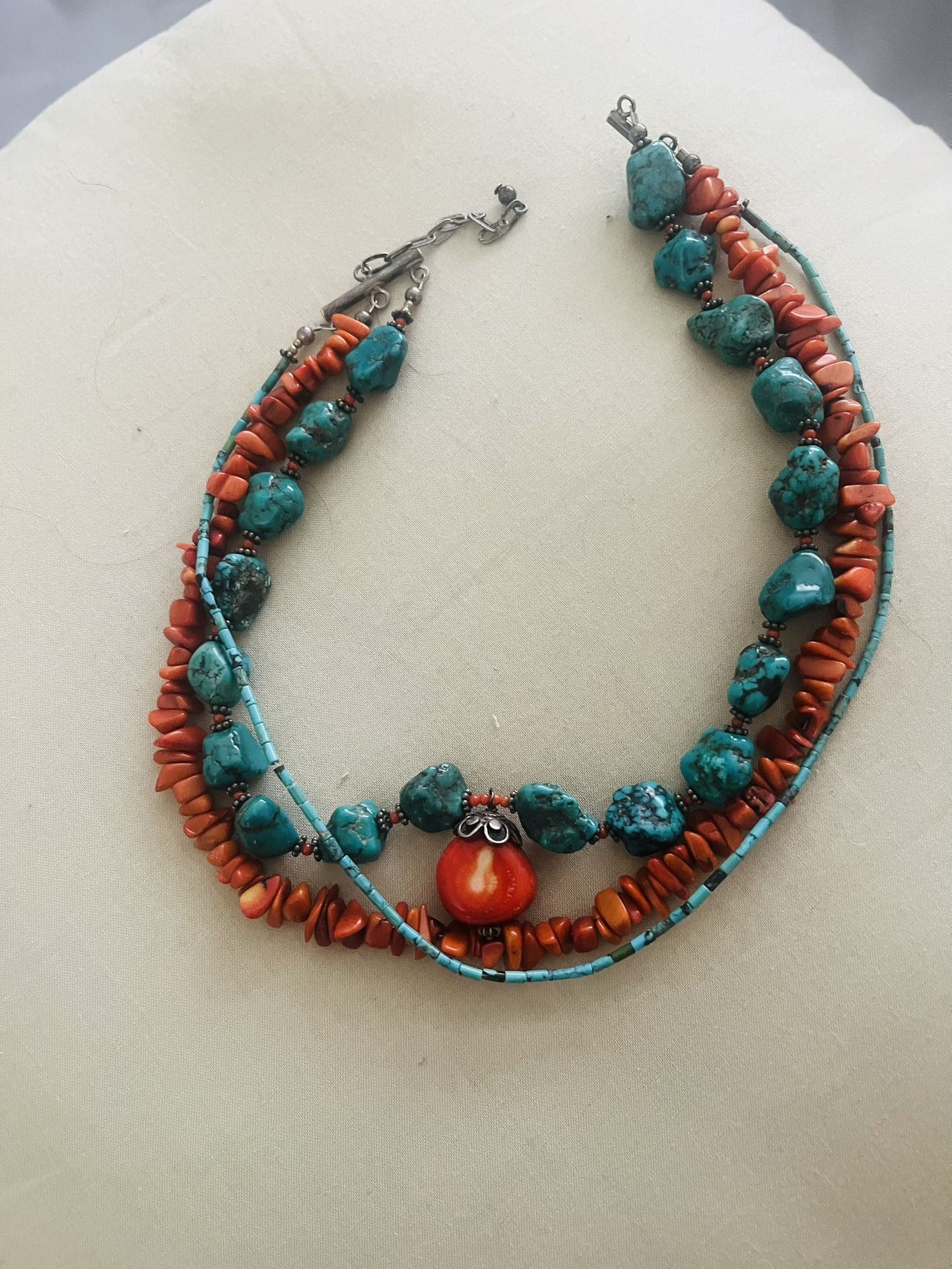 Turquoise & Coral Necklace 