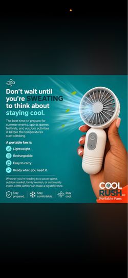 Portable Rechargeable Handheld Fan – USB Charging – Perfect for Summer ☀️