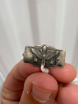 Sterling silver military pin