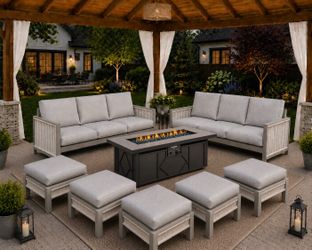 Brand new patio set Fire pit propane