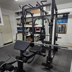 Vesta Smith Machine 1001 | Adj Bench W/ Leg Developer And Preacher Station |Gym Equipment | Fitness | Pulleys|🔴WEIGHTS AND BARBELL SOLD SEPARATELY 🔴