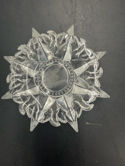 Vintage Sunburst Clear Crystal Deplomb Votive  Candle Holder