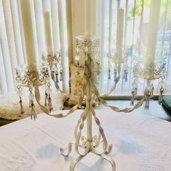 **** Lovely Shabby Chic Twisted Iron Candelabra - Pls Read Description ****