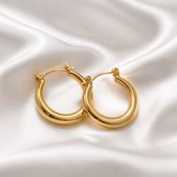 Gold Chunky Hoop Earrings