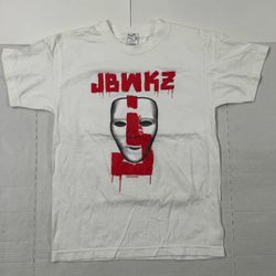 Pre Owned Good Last Photo Mark I have not tried to remove mark Jabbawockeez Mask T Shirt Short Sleeve Printed White Red Youth Kids Size Large