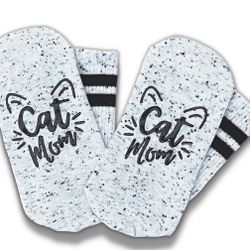 Boutique Crew Socks for Women | Soft Fuzzy No Slip Grip Soles Cat Mom socks