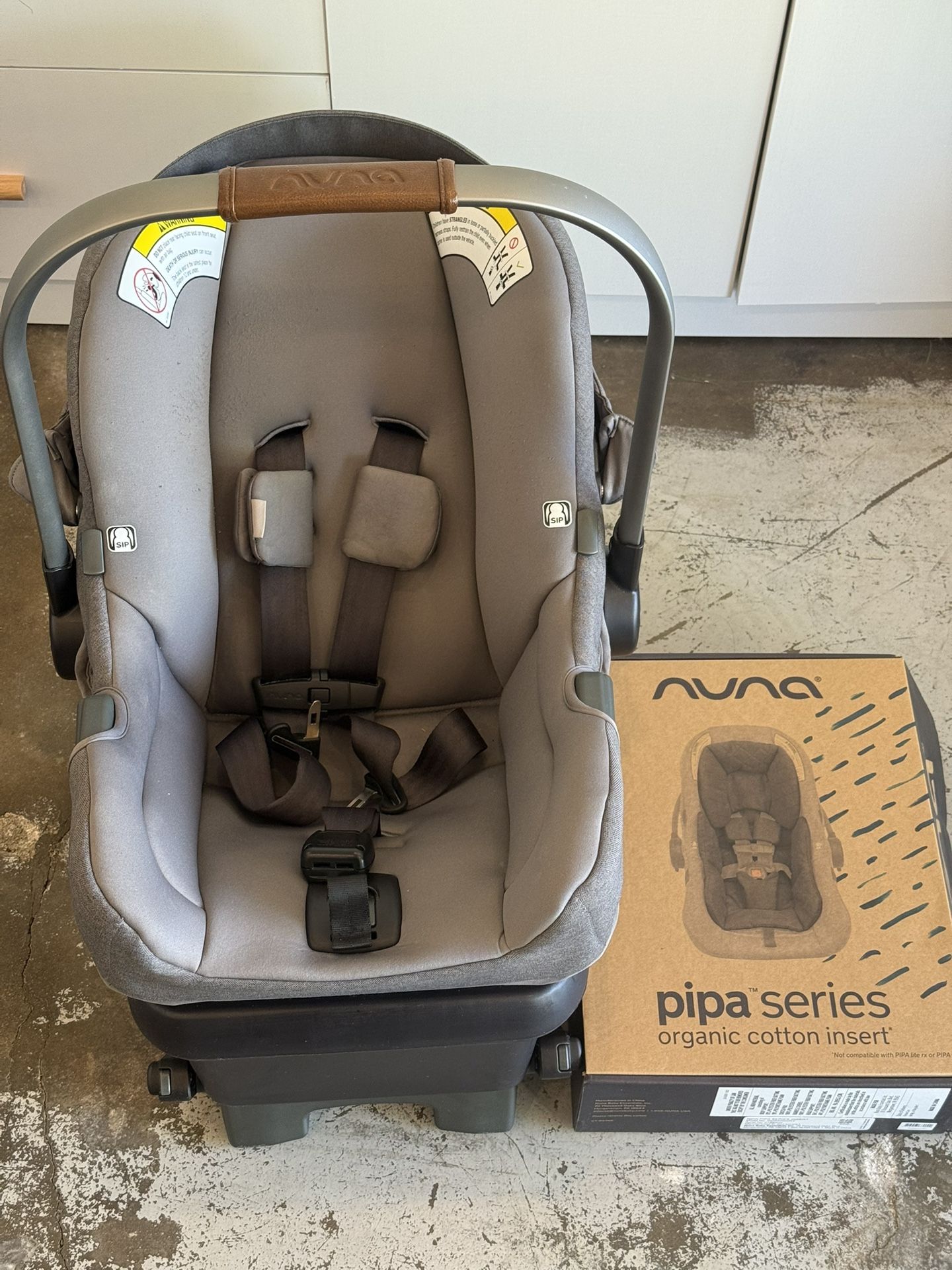 Nuna PIPA Infant Car Seat + Base + Organic Cotton Insert – Great Condition