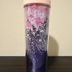 18 Cherry Blossom Gray Pink Tumbler