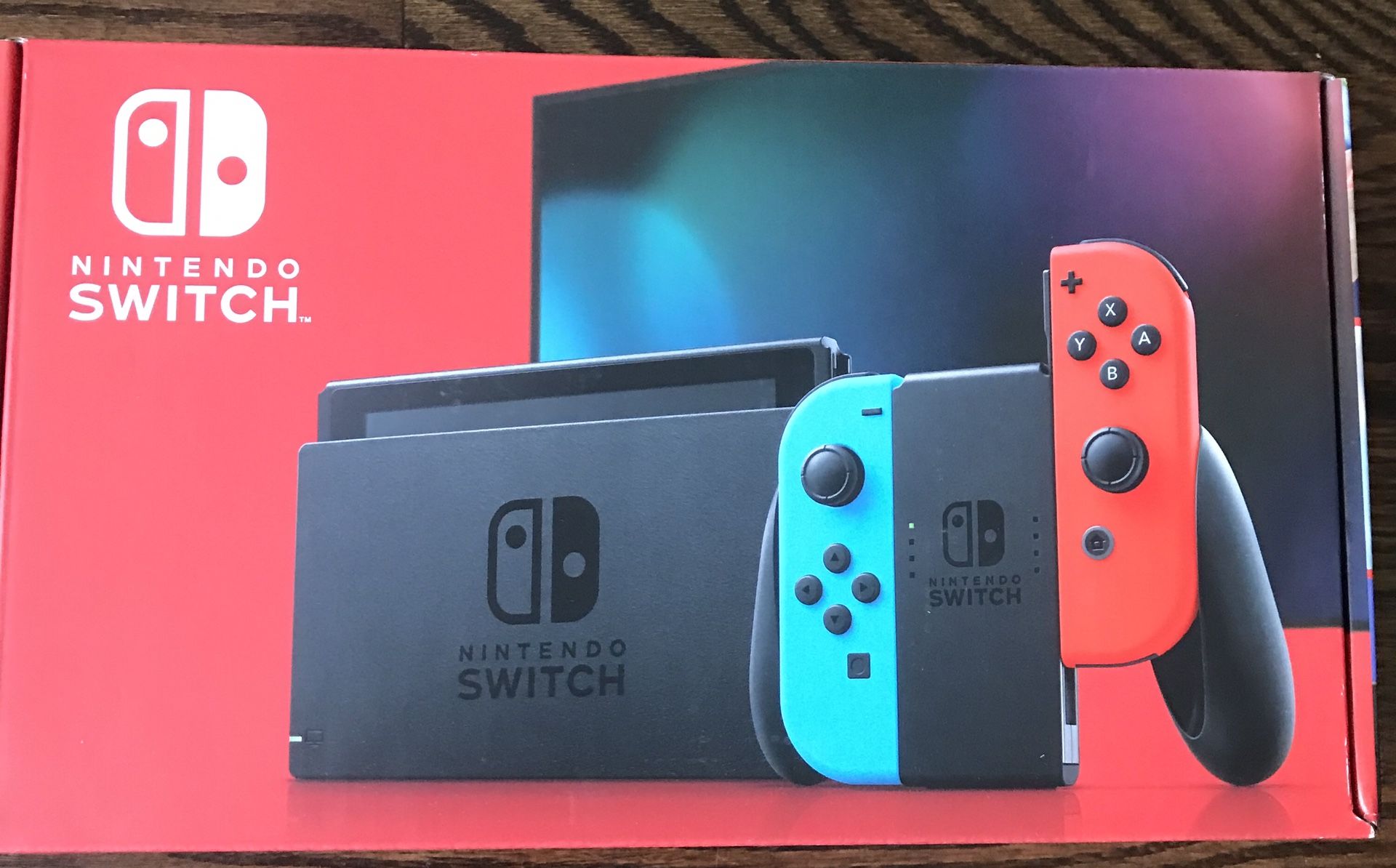 Nintendo Switch neon blue and red joy-con Model number HAC 001( 01)