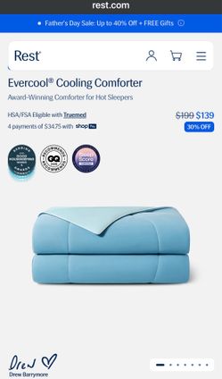 REST Evercool Cooling Comforter, Queen, Aqua Blue