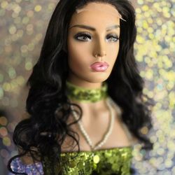 24" Human Hair Wig 5x5 Lace Front  Body Wave 