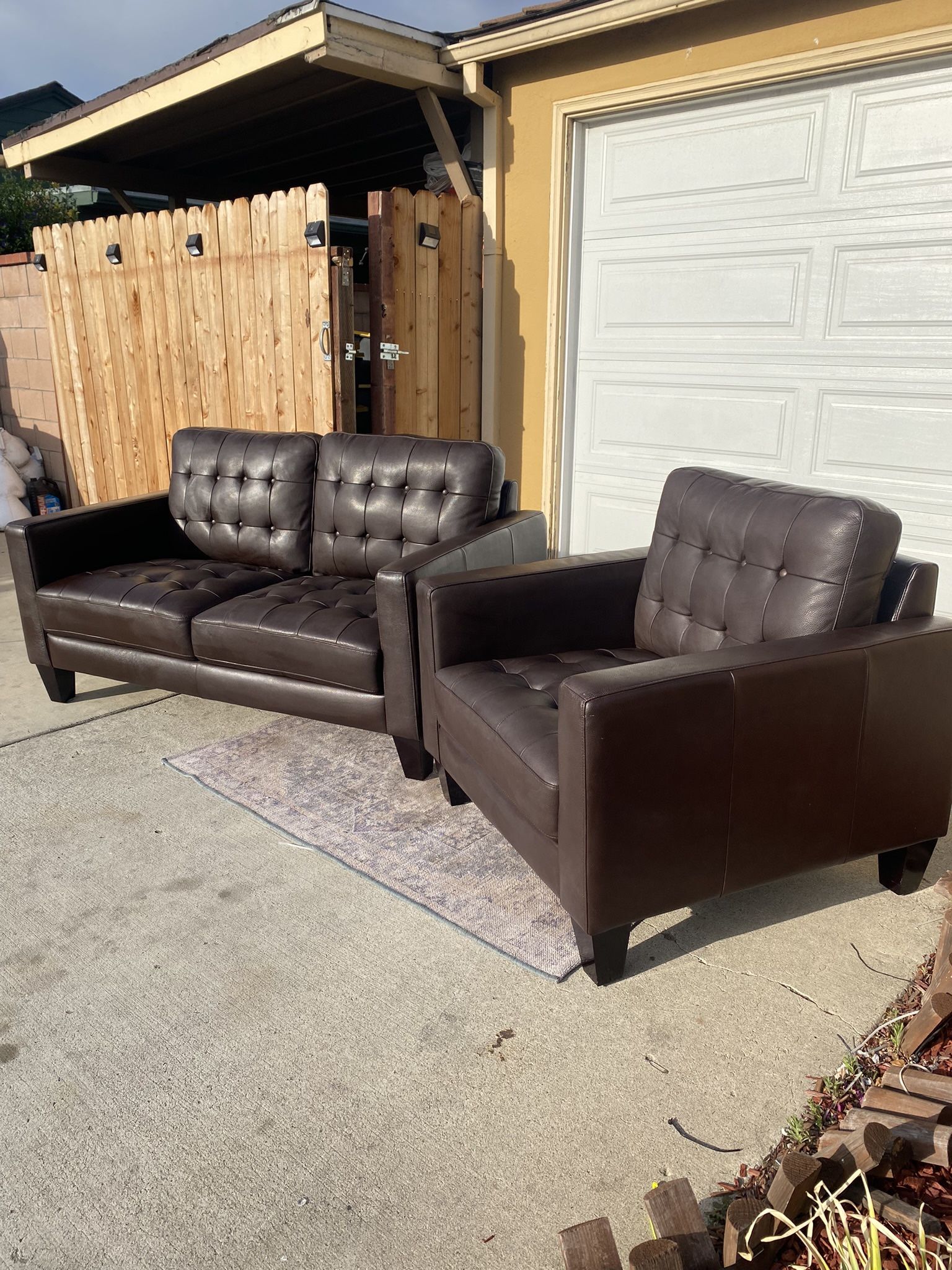 Leather Couches Set