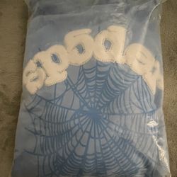 sky blue spider hoodie 