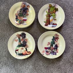 8 PIECE WINE 71/2”  SNACK PLATES