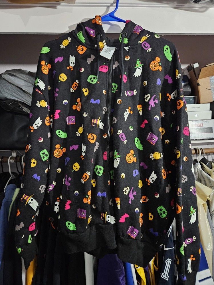 DisneyParks Halloween Zip Up Hoodie Sz L
