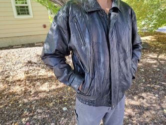 Leather motorcycle jacket with vest  #2