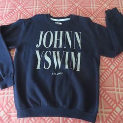 a Johnnyswim  JSWM M blue Sweatshirt Band Merch Folk Pop Nashville RARE