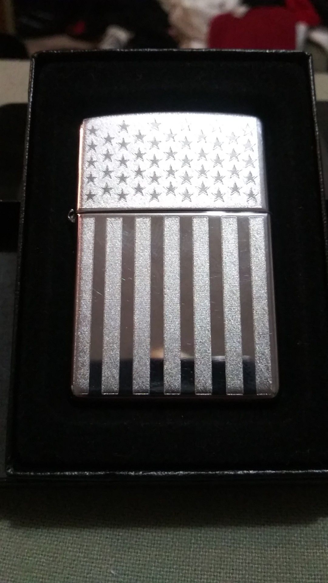 Zippo with Embossed American Flag