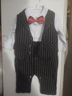 Boys 2pc Black/White Suit