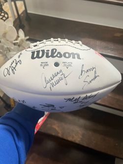 BARRY SANDERS + LEGENDARY RAMS HOF SIGNED BALL RARE🔥 1/1